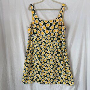 Diane Von Furstenberg Mini Shift Dress 14 Floral Sleeveless Target Blue Yellow